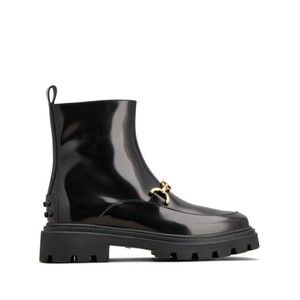 Tods Glossy Black Ankle Boots - NWT